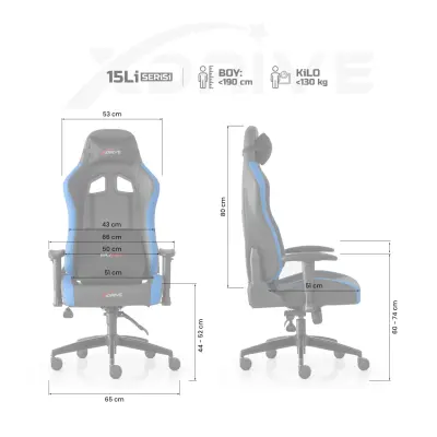 xDrive 15'LI Professional Gaming Chair Blue / Black - 4