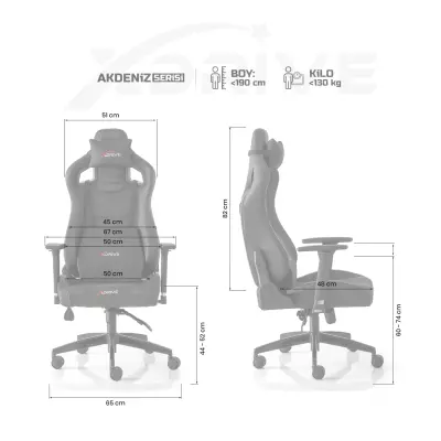 xDrive AKDENIZ Professional Gaming Chair Fabric Black/Black - 4