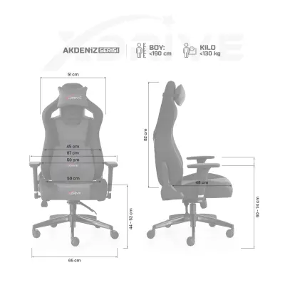 xDrive Akdeniz Professional Gaming Chair Fabric Grey/Black - 4