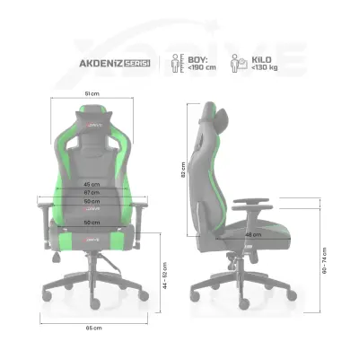 xDrive AKDENİZ Professional Gaming Chair Green/Black - 4