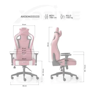 xDrive AKDENİZ Professional Gaming Chair Pink / Black - 4