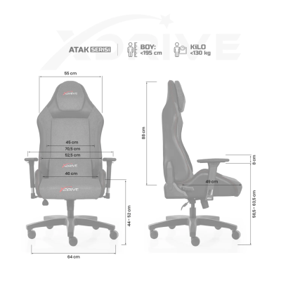 xDrive ATAK Professional Gaming Chair Grey/Black - 4