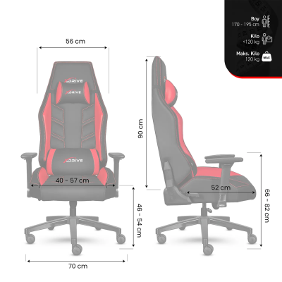 xDrive Fırtına Professional Gaming Chair Fabric Gray/Black - 10