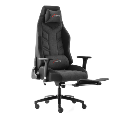 xDrive Fırtına Professional Gaming Chair Fabric Gray/Black with Foot Extensions - 1