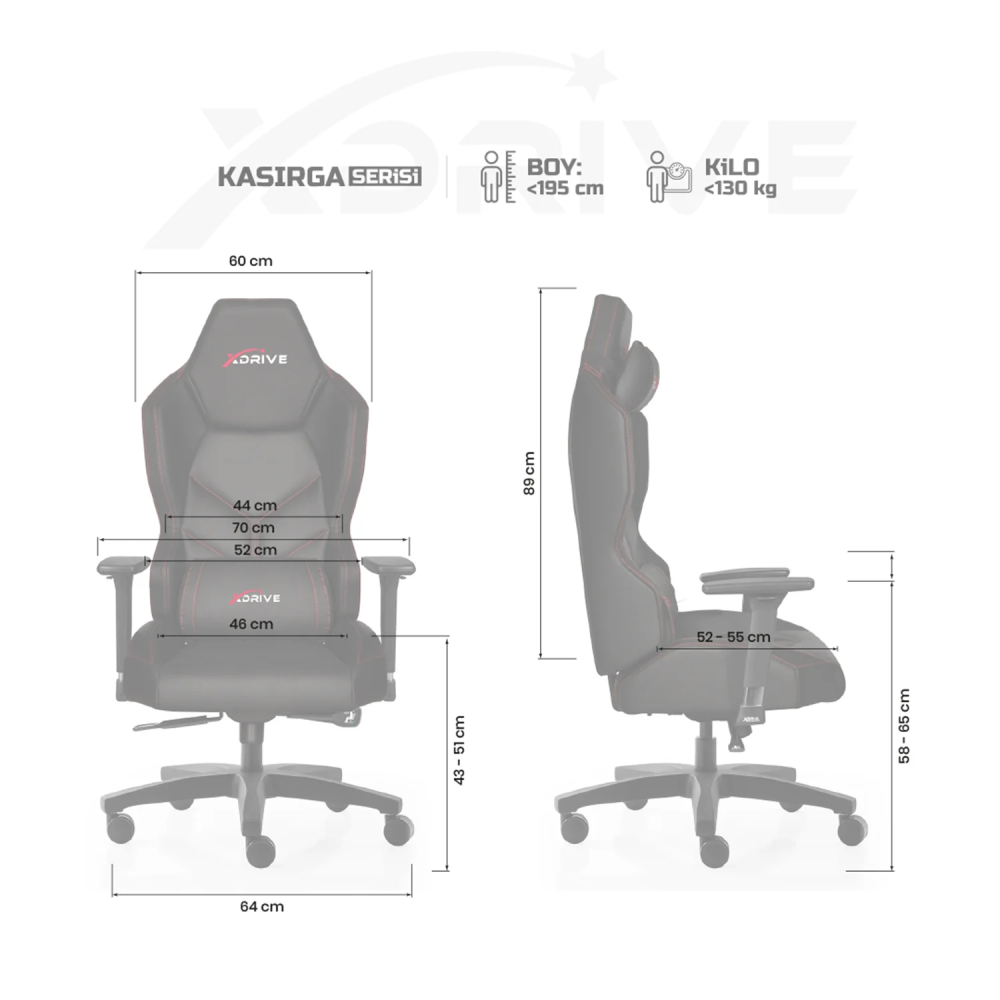 xDrive KASIRGA Professional Gaming Chair Black/Black - 4