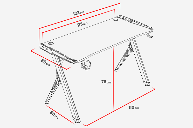 xDrive RGB Ateş Professional Gaming Desk - 5