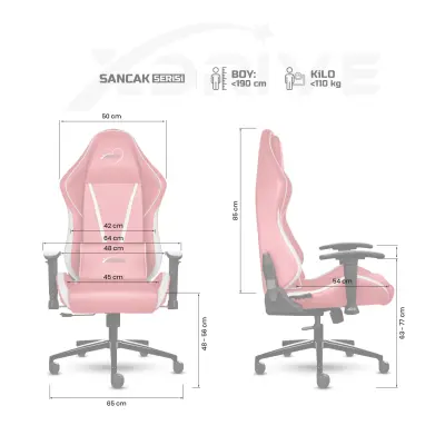 xDrive SANCAK Professional Gaming Chair Pink / White - 4