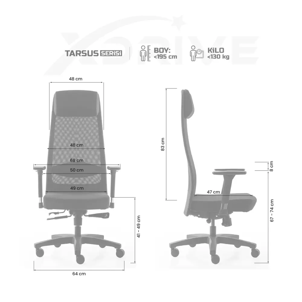 xDrive Tarsus Office Chair Fabric Black - 4