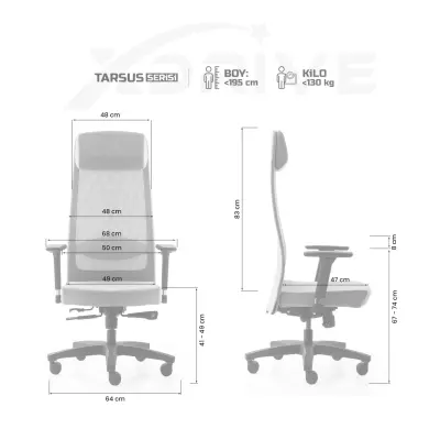 xDrive Tarsus Office Chair Fabric Grey - 4