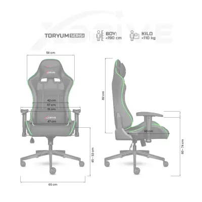 xDrive TORYUM Professional Gaming Chair Green/Black - 4