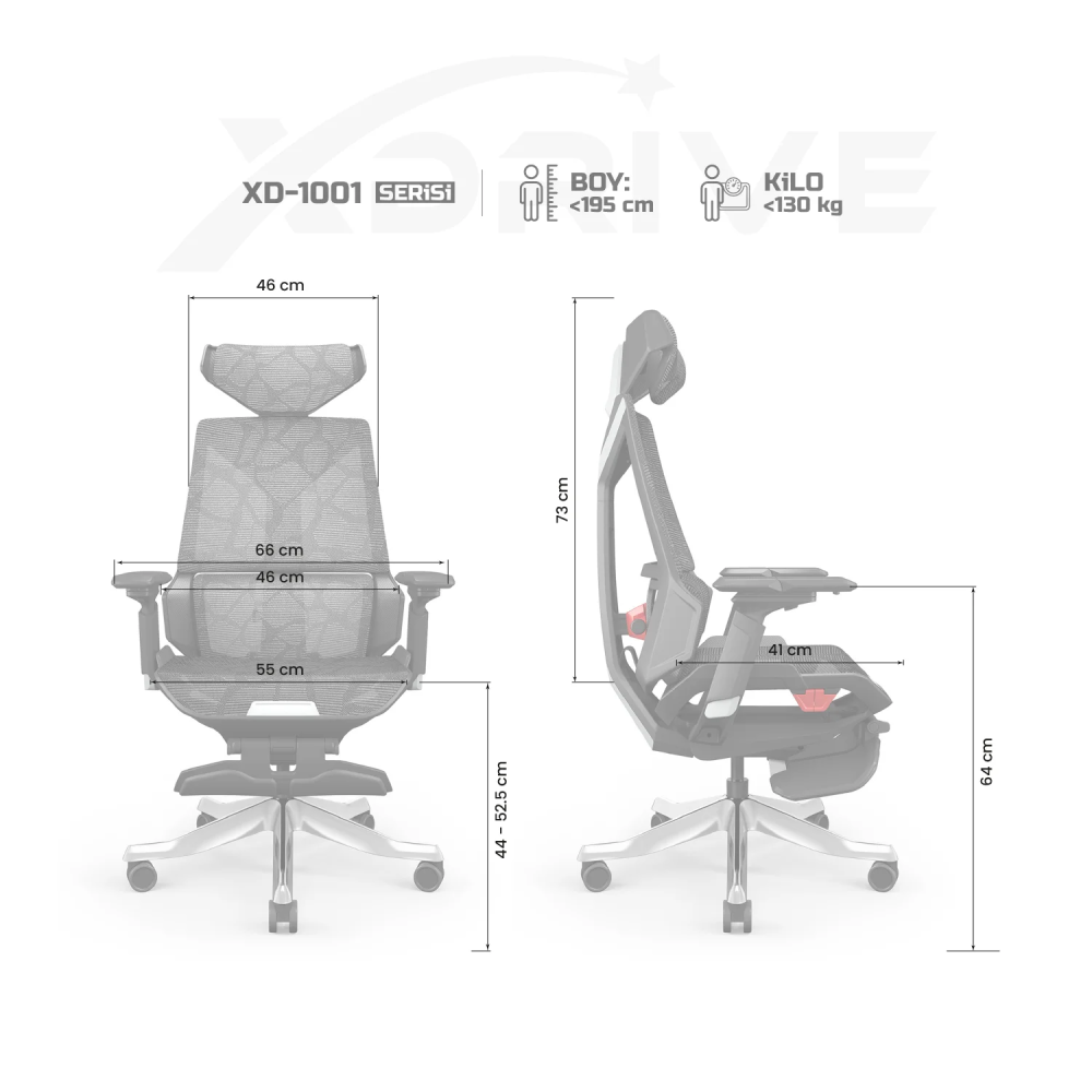 xDrive XD-1001 Mesh Office and Gaming Chair - 4